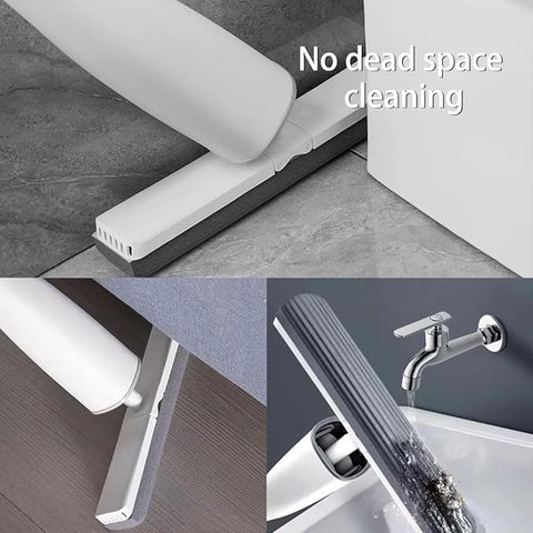 Sponge Mop for Floor Cleaning, Adjustable Handle Automatic Self-Wringing Easy Clean Roller, Hands-Free Squeezing Wet & Dry Roller Mop