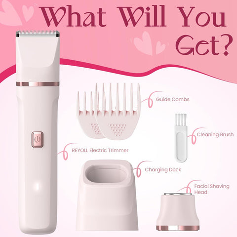 Bikini Trimmer Electric Razors for Women, Rechargeable Pubic Body Hair Trimmer