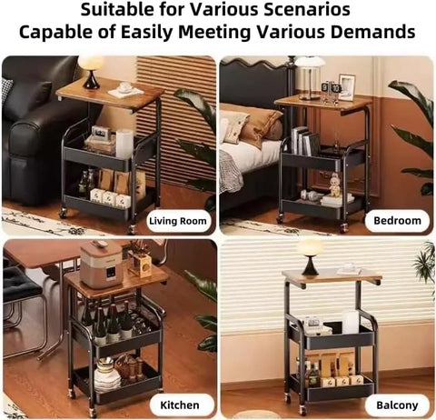 3 Tier Metal Rolling Utility Cart Organizer
