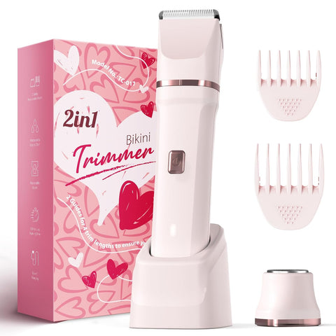 Bikini Trimmer Electric Razors for Women, Rechargeable Pubic Body Hair Trimmer