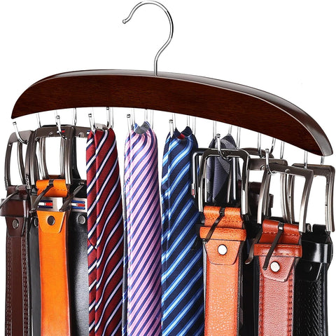 Closet, Wooden Tie/Belt Rack for Storage